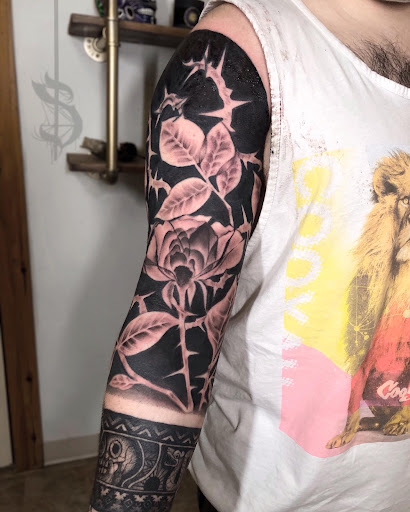 Explore stick figure tattoo ideas, creative tattoo ideas in Lopez Island, available at Soot and Bone Body Art Studio