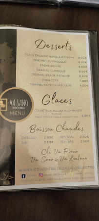 VA SANO - Italian trattoria à Chelles menu