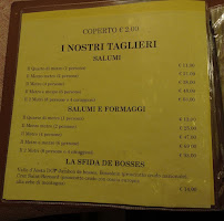Menu / carte de Ristorante Prosciutteria La Grolla à Saint-Vincent