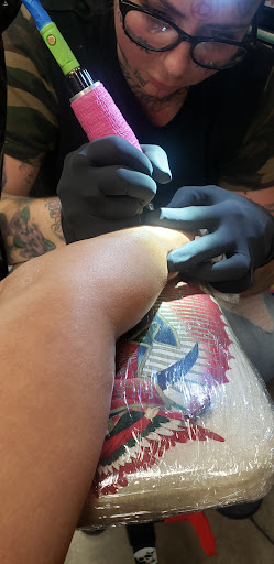 Explore pistol tattoo ideas, creative tattoo ideas in Fresno, available at True Anchor Tattooing