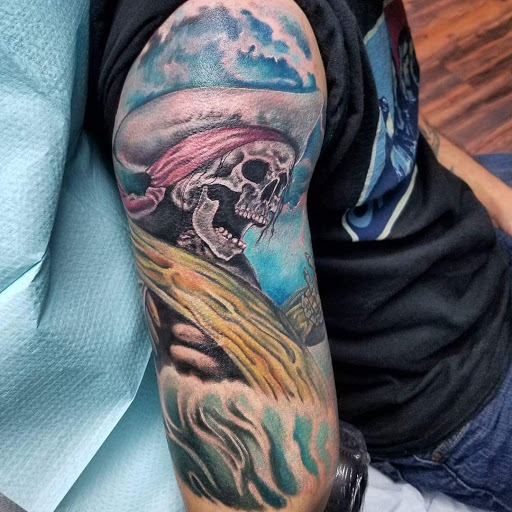Explore diving tattoo ideas, creative tattoo ideas in Nashville, available at Titan Tattoo