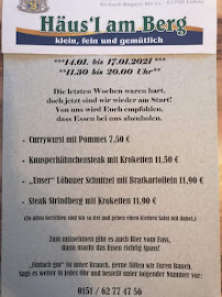 Menu / carte de Restaurant Häus'l am Berg à Löbau
