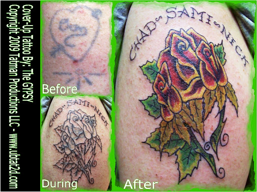 Explore compass tattoo cover up ideas, creative tattoo ideas in Topeka, available at Artist Alley Studio Tattoos & Piercings