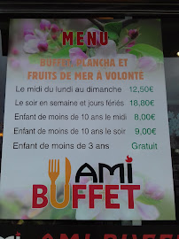 Menu / carte de Ami Buffet Wok à Bordeaux