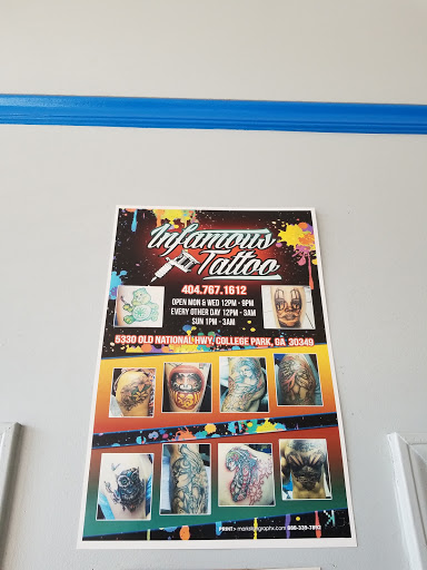 Tattoo Shop «Infamous Tattoos», reviews and photos, 5330 Old National Hwy, College Park, GA 30349, USA