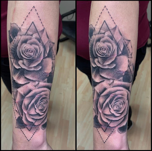 Explore skull tattoo ideas for women, creative tattoo ideas in Kenosha, available at Kenosha Tattoo Company
