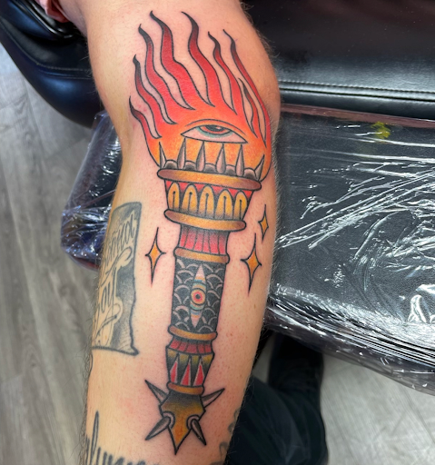 Explore lower arm tattoos ideas for guys, creative tattoo ideas in Gadsden, available at Old School Ink Electric Tattooing