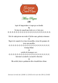 Menu du Auberge de Saint Oyen à Montbellet