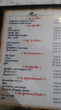 Menu / carte de La Table Marocaine à Istres