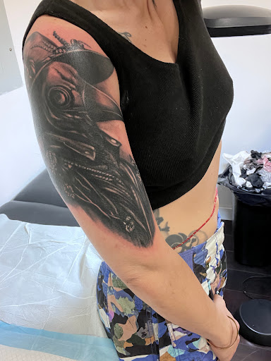 Explore 1/4 sleeve tattoo ideas, creative tattoo ideas in Los Angeles, available at Mantle Tattoo