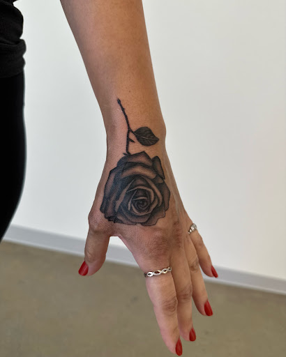 Explore garter tattoo ideas, creative tattoo ideas in Hutto, available at Upside Tattoo