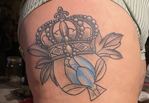 Explore tattoo name cover up ideas, creative tattoo ideas in Bryant, available at Goon Tattoo
