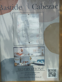 Menu / carte de Restaurant de la Bastide Cabezac à Bize-Minervois