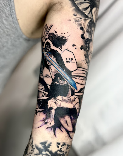 Explore bear tattoo ideas for guys, creative tattoo ideas in Wilmington, available at Rogue Tattoo Studio