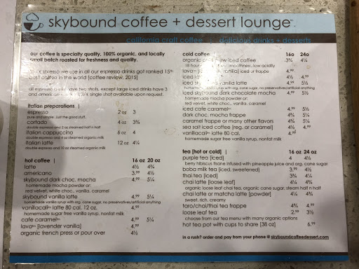 Coffee Shop «skybound coffee + dessert lounge-melrose», reviews and photos, 1661 S Melrose Dr, Vista, CA 92081, USA