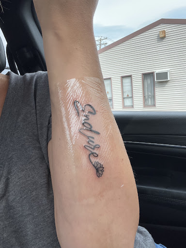 Explore tattoo cross ideas, creative tattoo ideas in Goshen, available at Lady Luck Studio