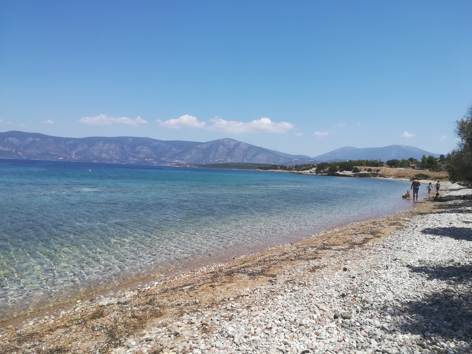 Foto di Paralia Panagitsa con una superficie del acqua cristallina