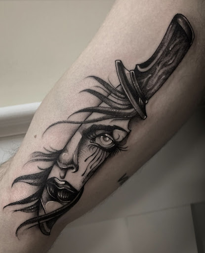 Explore shoulder cover up tattoo ideas, creative tattoo ideas in Seymour, available at Sacred Art Tattoo