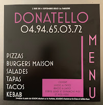 Pizzeria Donatello à La Farlède (le menu)