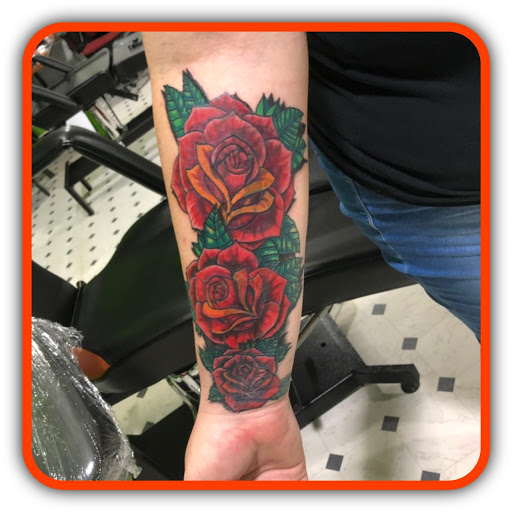 Explore front thigh tattoo ideas, creative tattoo ideas in Evansville, available at Ink Therapy 101