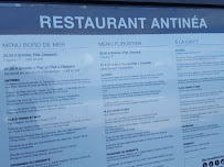 Restaurant de l'Antinéa à Saint-Malo carte