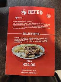 Menu du BEFED Montichiari à Montichiari