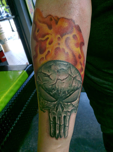 Explore tattoo name cover up ideas, creative tattoo ideas in West Palm Beach, available at Ink and Pistons Tattoos & Gallery