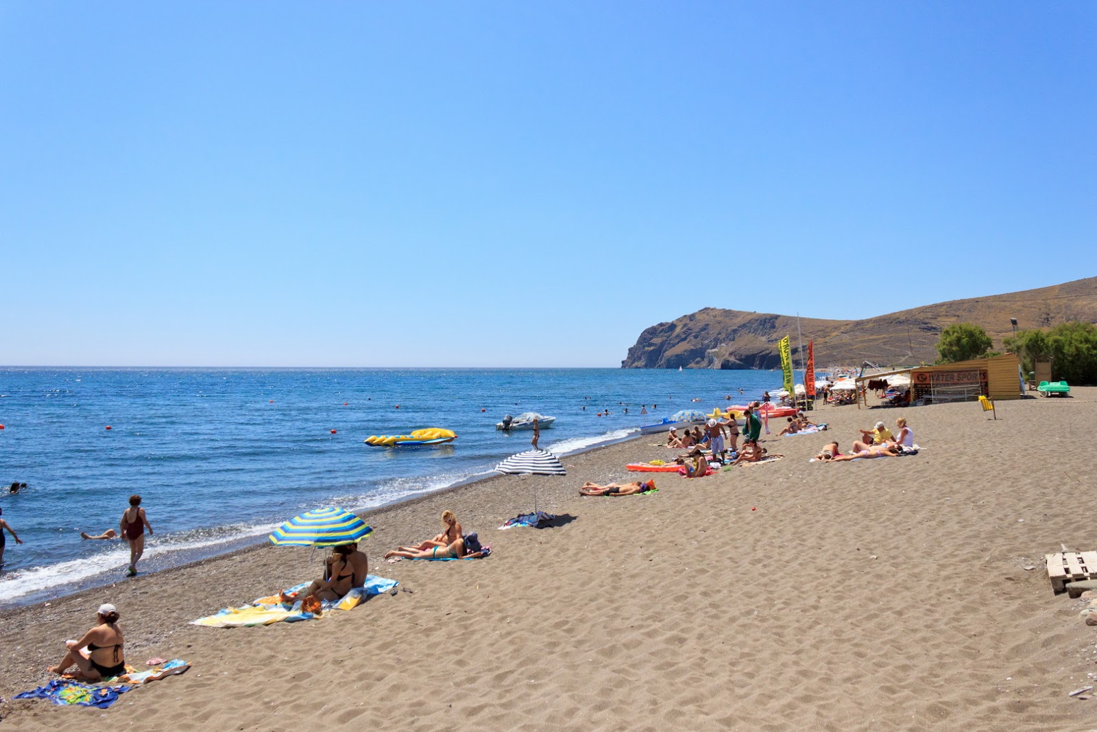 Photo of beach of Eresos - popular place among relax connoisseurs