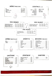 Menu du Le Paris à Palaiseau