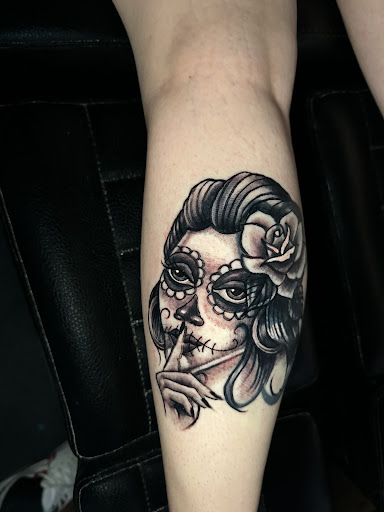 Explore small witch tattoo ideas, creative tattoo ideas in Albuquerque, available at Golden Needle Tattoo Studio