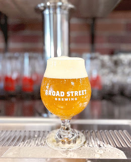 Beer poured into a glass
