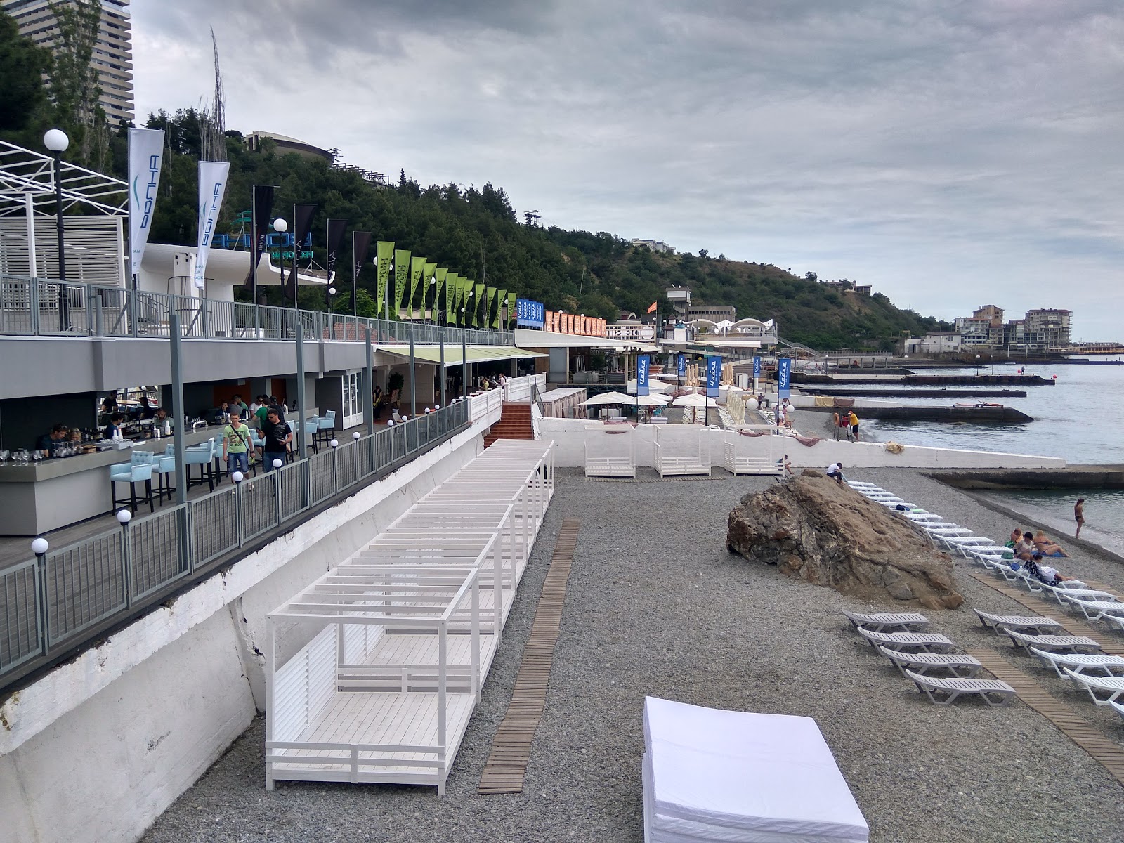 Yalta beach'in fotoğrafı turkuaz saf su yüzey ile