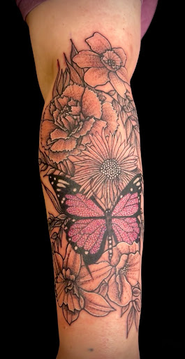 Explore ac dc tattoo ideas, creative tattoo ideas in Hampton, available at Foley Inkd Tattoo Studio