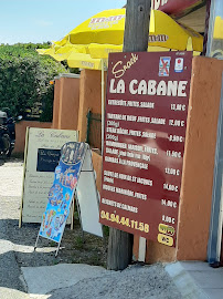 Carte du Snack La Cabane Chez Monique à Saint-Raphaël