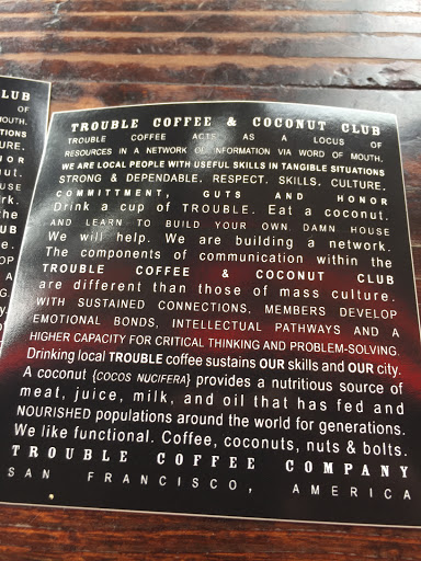 Coffee Shop «Trouble Coffee Co», reviews and photos, 4033 Judah St, San Francisco, CA 94122, USA
