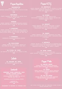 Menu du Ciao Marcello à Marseille