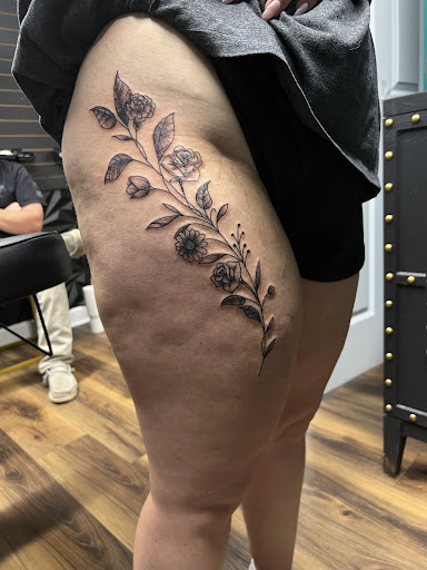 Explore black female tattoos ideas, creative tattoo ideas in Wake Forest, available at Black Heart Tattoo