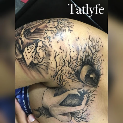 Explore outside forearm tattoo ideas, creative tattoo ideas in Savannah, available at Tatlyfe Studios
