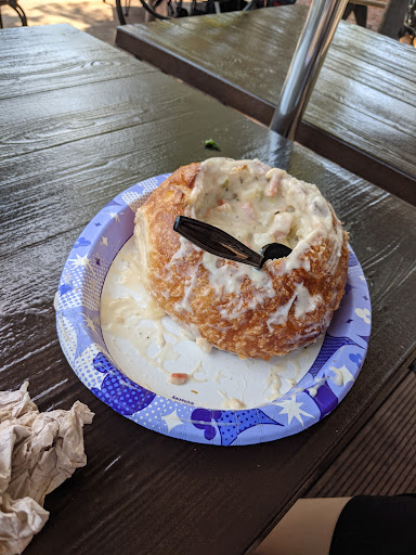 Clam chowder bread bowl