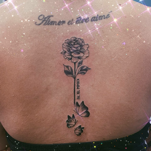 Explore iris flower tattoo ideas, creative tattoo ideas in Los Alamitos, available at Mr. Inkwells Classy Tattoos