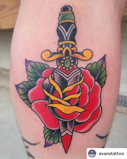 Explore love symbol tattoo ideas, creative tattoo ideas in Libertyville, available at Lucky Seven Tattoo