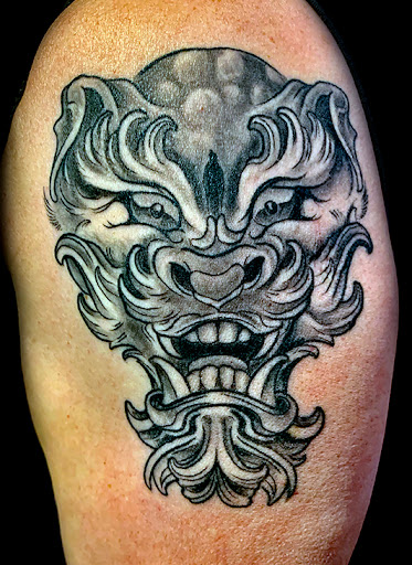 Explore red ink tattoo ideas, creative tattoo ideas in Mesa, available at Club Tattoo