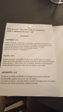 Menu / carte de Ahizpak à Bidart