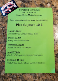 BRASSERIE CAFE MARGAUX à La Motte-Servolex menu