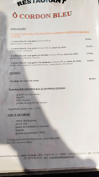 Restaurant CHEZ RAPHY AU CORDON BLEU DE COLMAR à Colmar - menu / carte