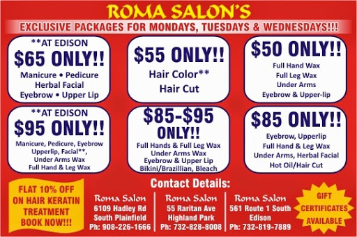 Beauty Salon «Roma Beauty Salon», reviews and photos, 6109 Hadley Rd, South Plainfield, NJ 07080, USA