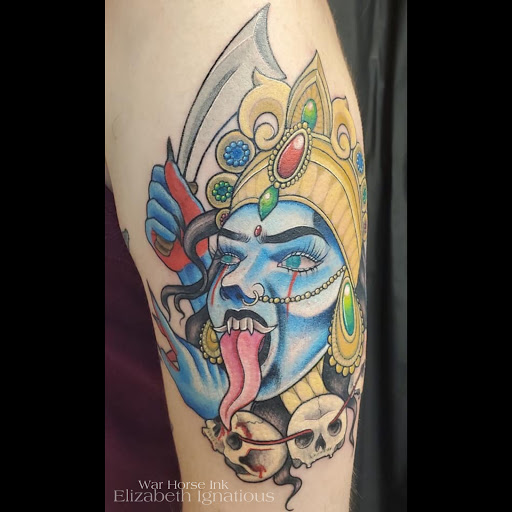 Explore dog ears tattoo ideas, creative tattoo ideas in Kent, available at War Horse Ink