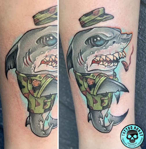 Explore hunting sleeve tattoo ideas, creative tattoo ideas in Syracuse, available at Oculus Tattoo Lounge