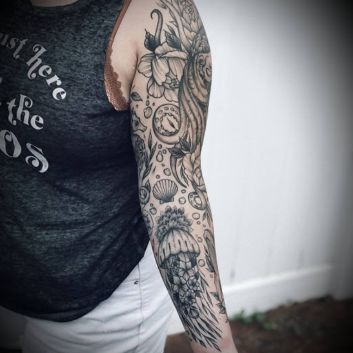 Explore lab tattoo ideas, creative tattoo ideas in Ambler, available at Tattoo GalaxyAmbler Piercing & Custom Tattoos