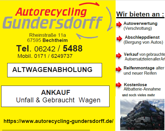Kommentare und Rezensionen über Gundersdorff Autoverwetung& Autorecycling